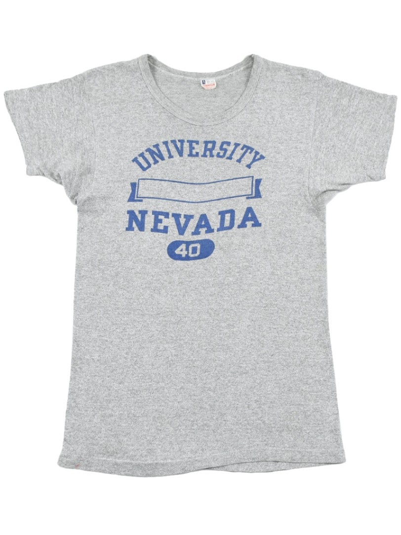 50's ランタグ チャンピオン ''UNIVERSITY NEVADA'' 4段紫染み込みTシャツ 表記(40)