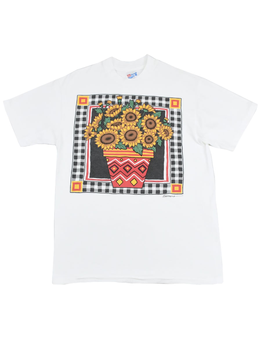 90's Hanes ひまわり Tシャツ 表記(M) USA製