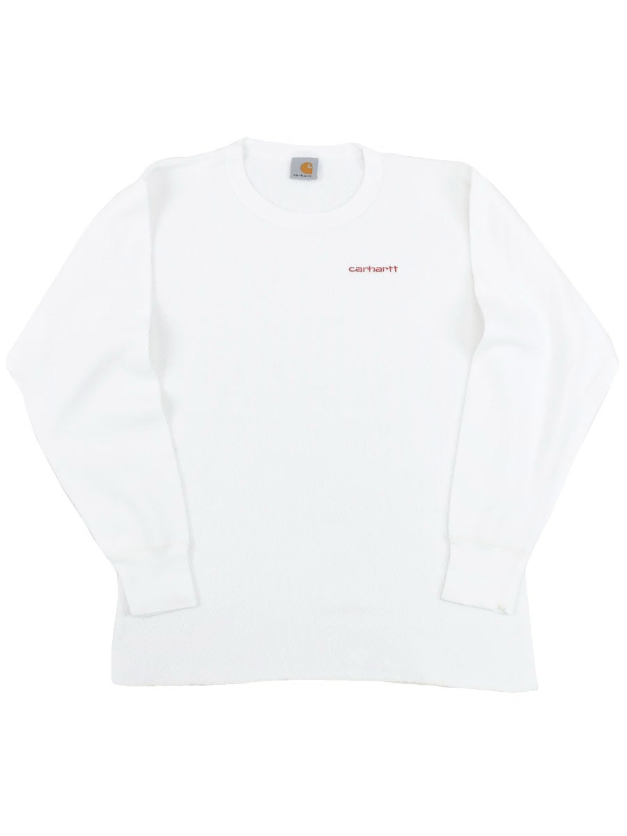 90's Carhartt 刺繍ロゴ サーマル 表記(L) USA製