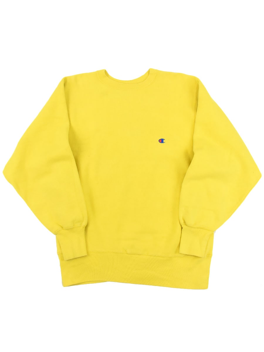 90's 刺繍タグ チャンピオンRW 無地 イエロー 表記(L) USA製 レアカラー