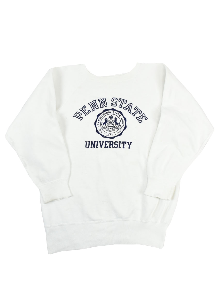 60's ''PEN STATE'' 3段フロッキープリント スウェット 実寸(M位)