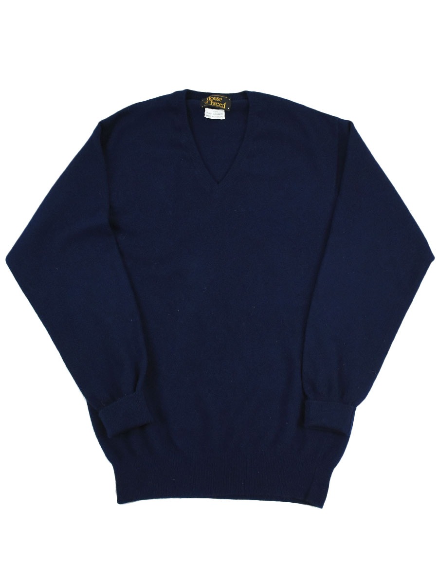 スコットランド製 HOUSE OF TWEED Vネック カシミアセーター 実寸(36位)　