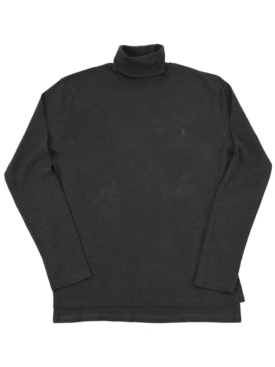 ラルフローレン 100%コットン タートルネック カットソー 表記(M) チャコールグレー
