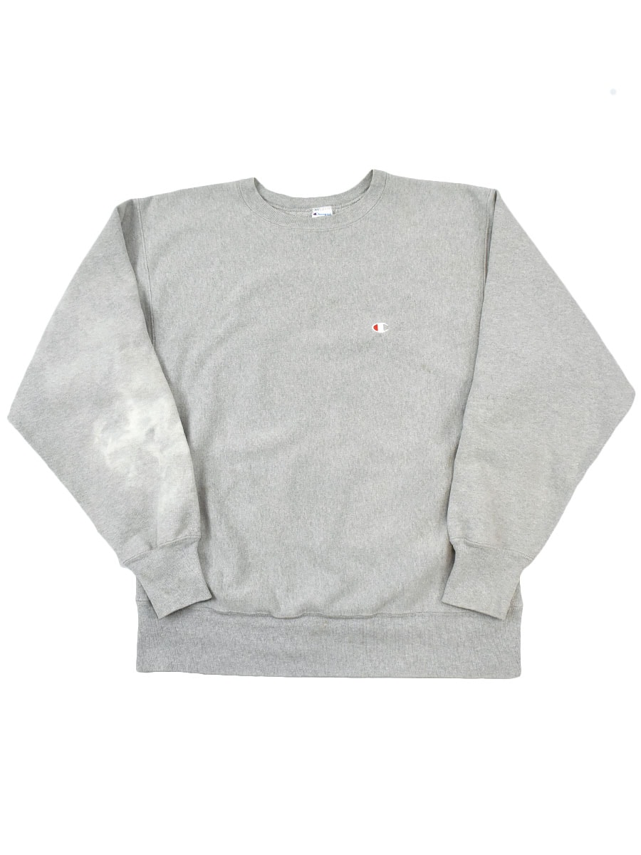 90's 刺繍タグ チャンピオンRW 無地 杢なしグレー 表記(XL) USA製