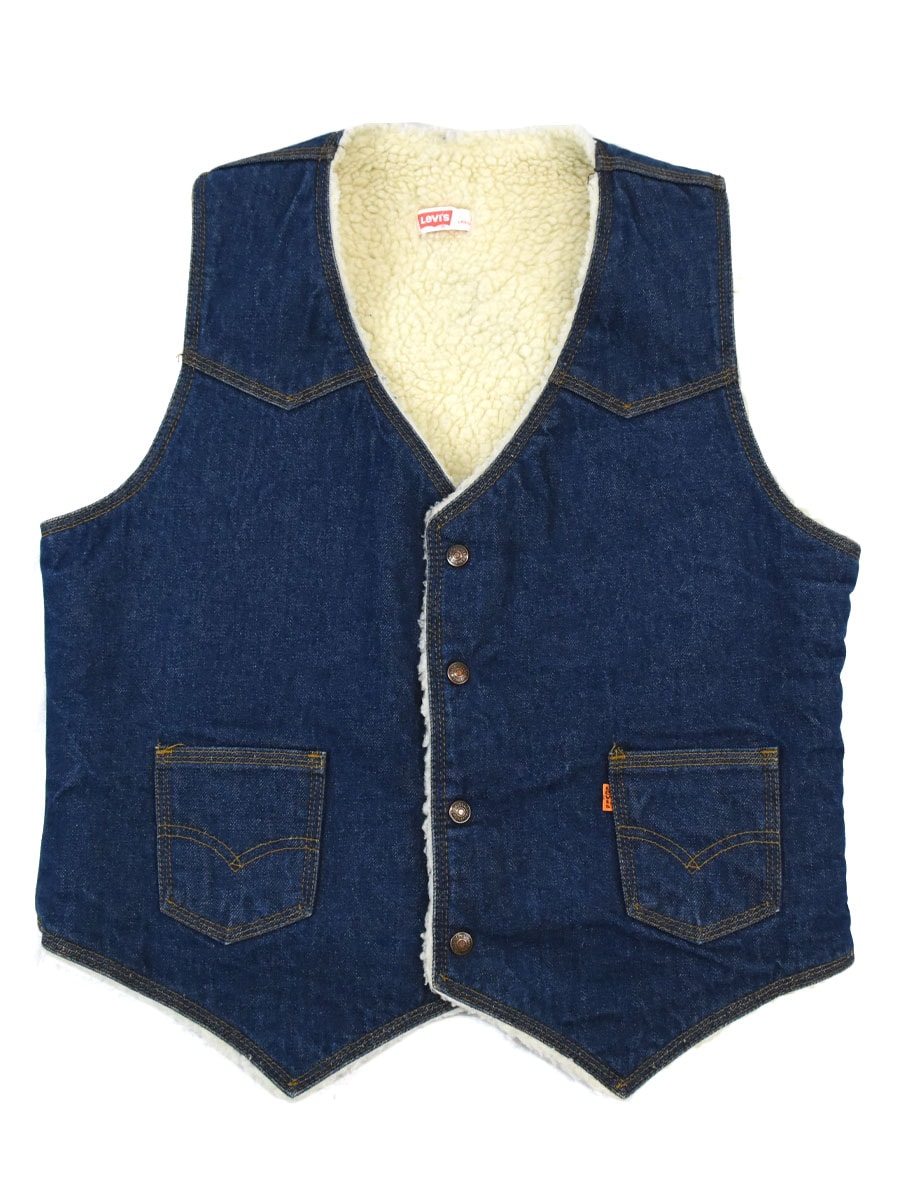 70's Levi's デニムボアベスト 表記(L) 濃紺
