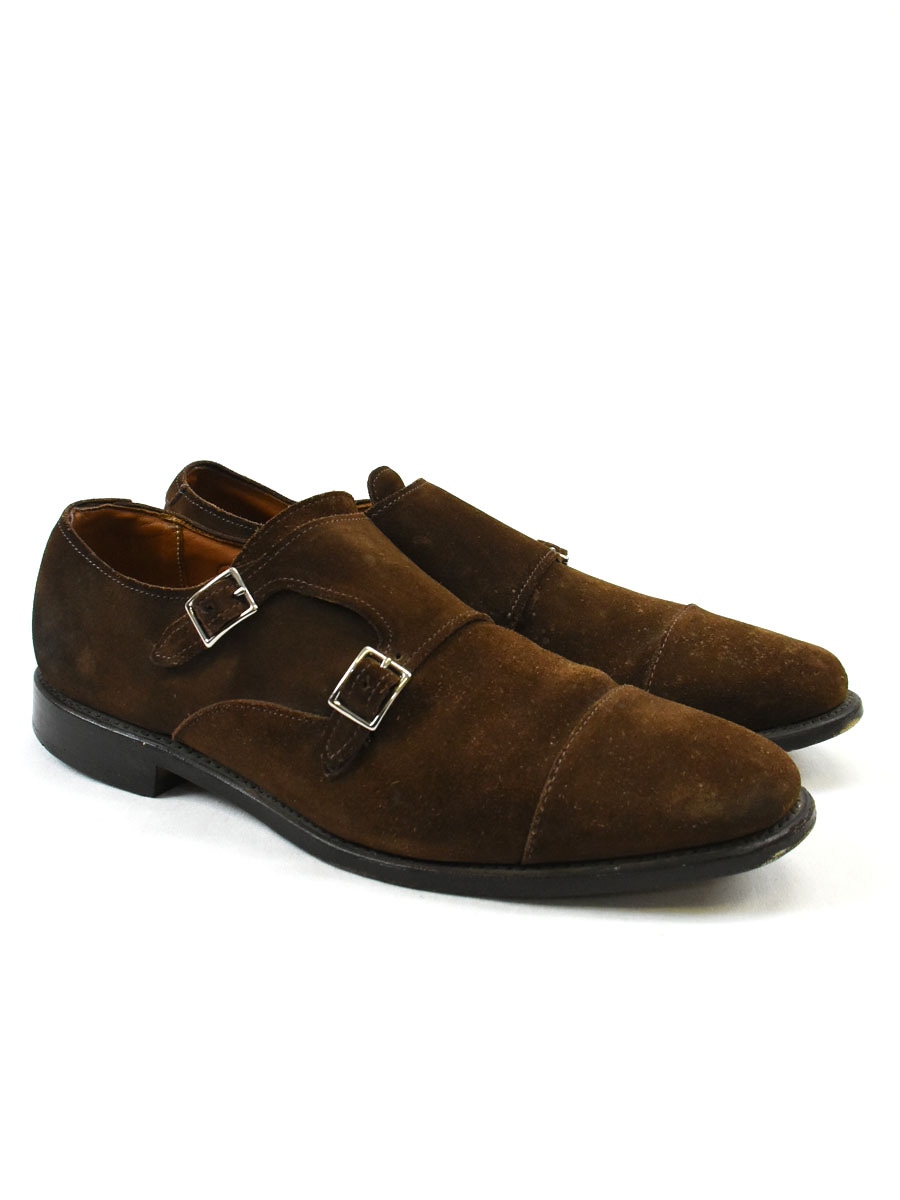 USA製 Allen Edmonds ''Mora'' Brogue Suede ダブルモンクストラップシューズ 表記(10 D)　