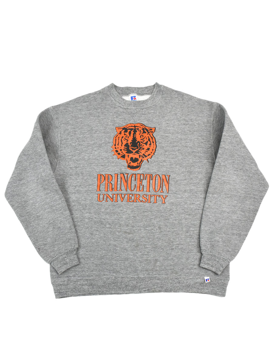 90's RUSSELL ATHLETIC ''PRINCETON UNIVERSITY'' 前V 3段プリントスウェット 表記(XL) USA製