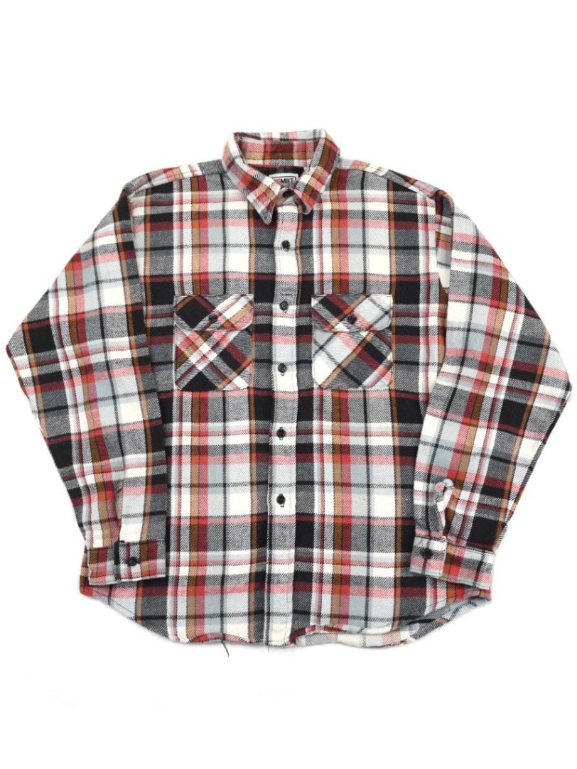 80's BIG MIKE 好配色チェック フランネルシャツ 表記(L)