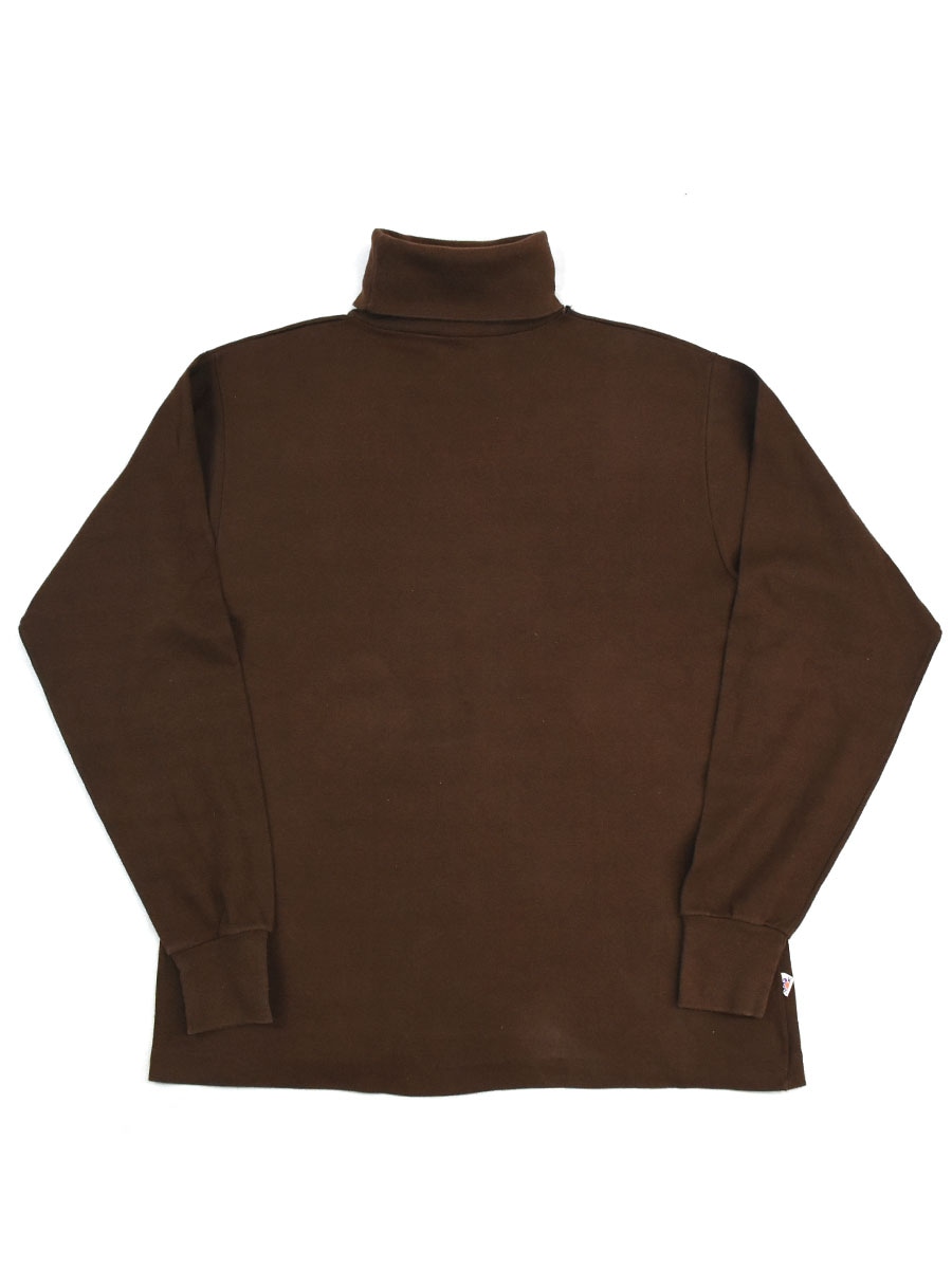 70's SUNDEK 100%コットン タートルネックカットソー 焦げ茶 表記(XL) USA製