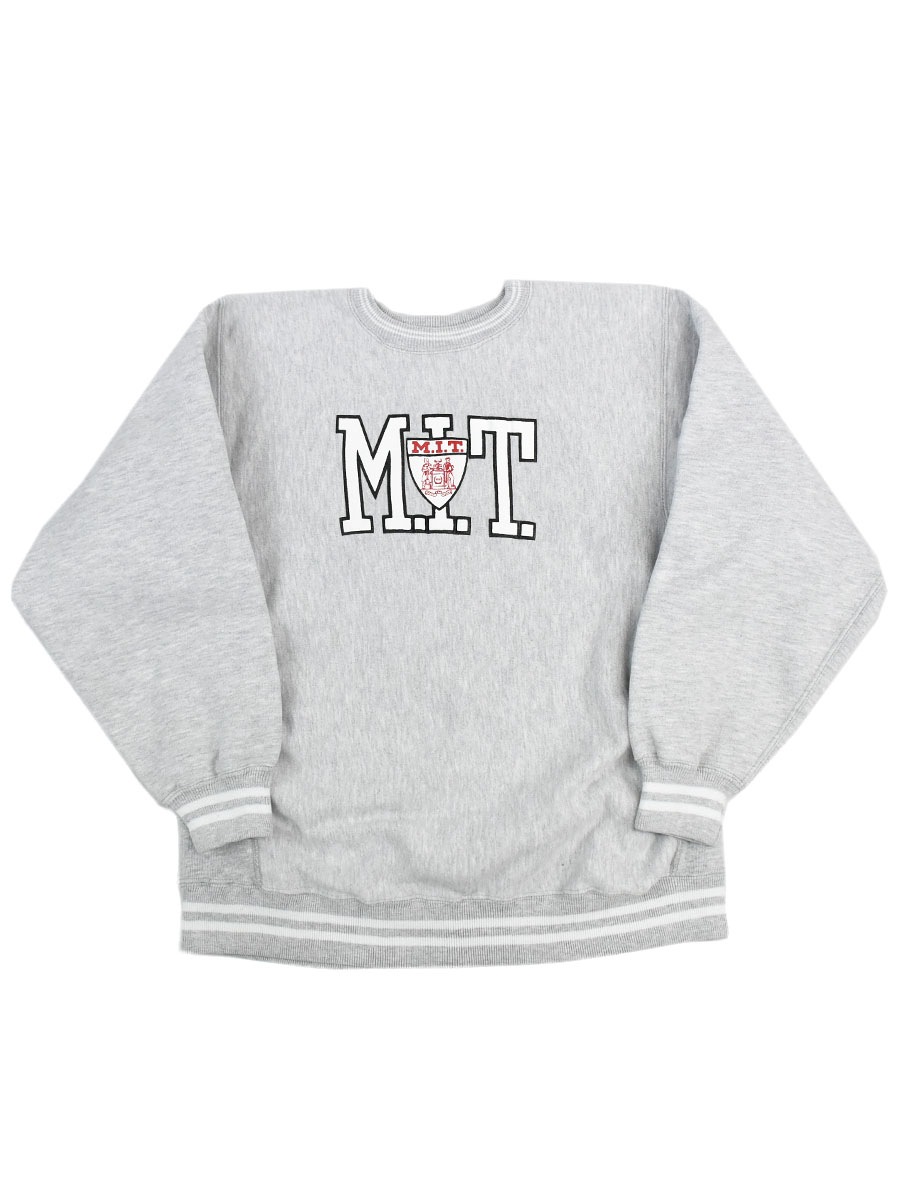 80's プリントタグ チャンピオンRW ''MIT'' 表記(L) USA製 リブライン