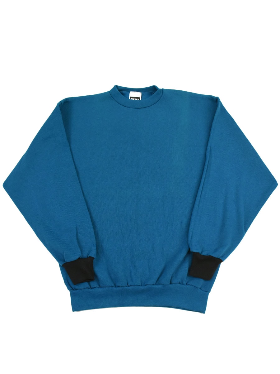 80's～ TULTEX 無地スウェット 2トーン ティール×ブラック 表記(L) USA製 DEAD　