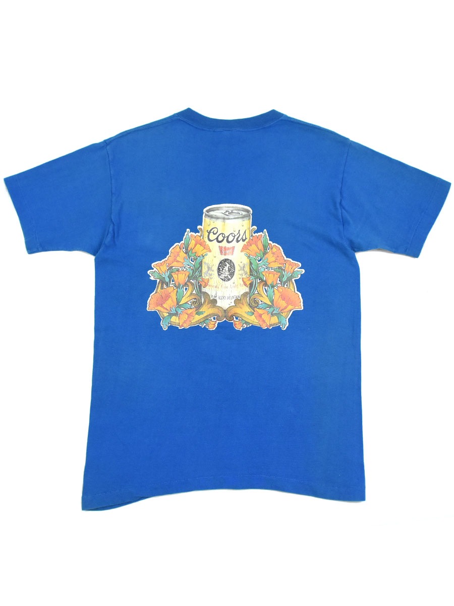 70's TOWNCRAFT ''COORS BEER'' バックプリント ポケットTシャツ 表記(M)