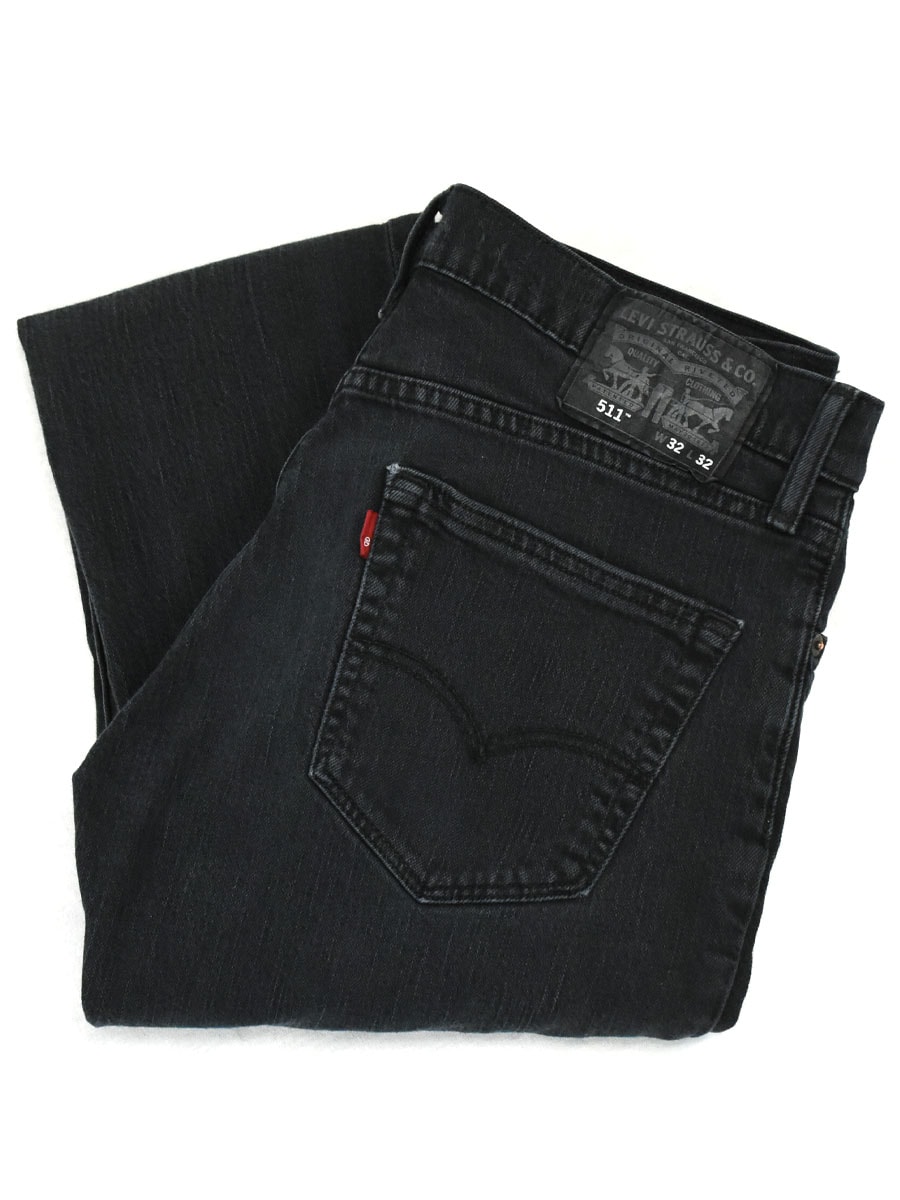 メキシコ製 Levi's 511 スキニーブラックデニムパンツ 表記(32x32) Ⓡマークのみ赤タブ