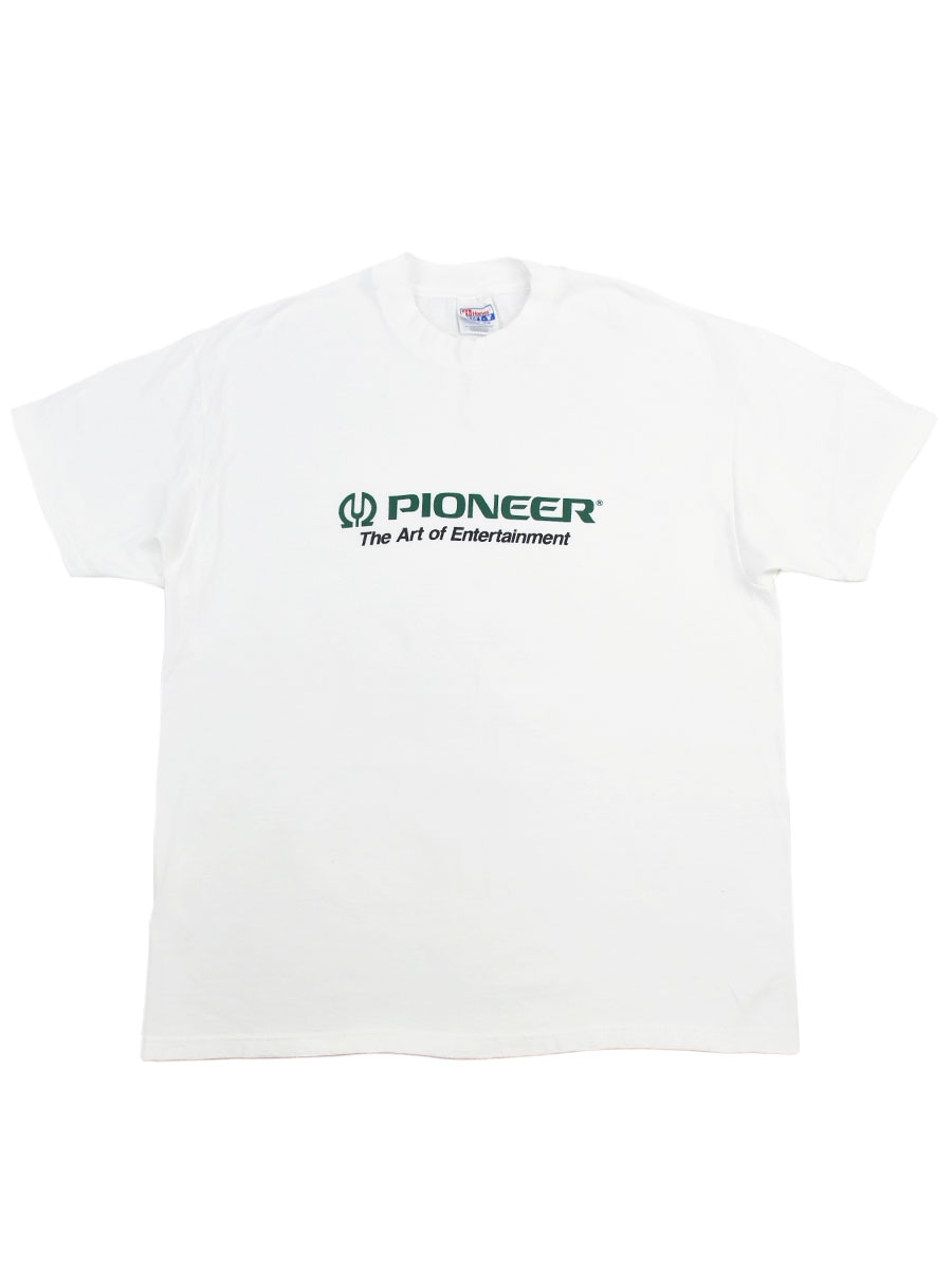 90's～ Hanes ''PIONEER'' 企業ロゴ Tシャツ 表記(XL) 白ボディ