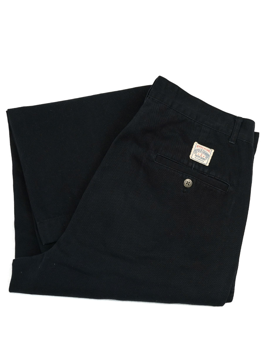 80's～ ラルフローレン POLO CHINO 2タック チノーズ 表記(82) 黒