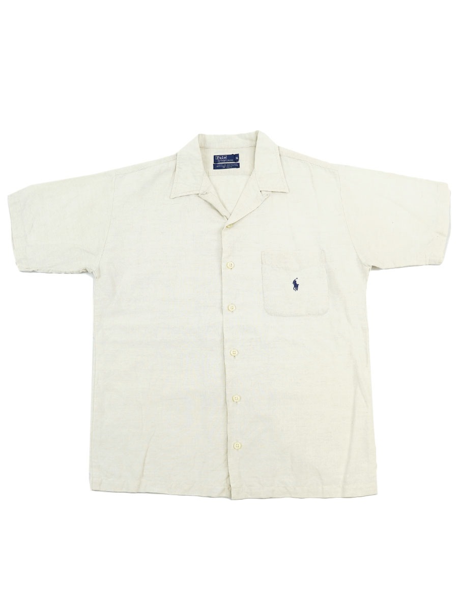 ラルフローレン リネン×コットン ループカラー半袖シャツ 表記(XL)