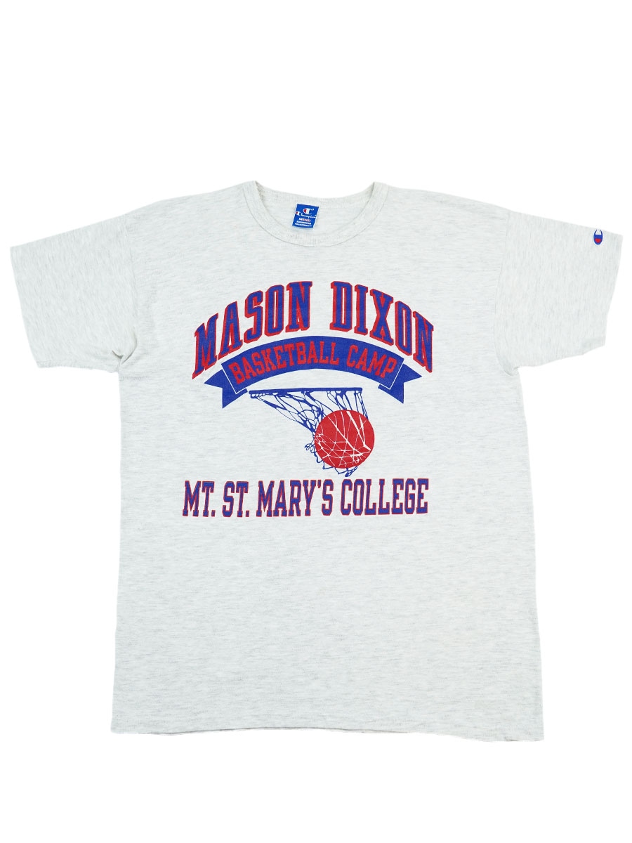 90's 青刺繍タグ チャンピオン ''MASON DIXON BASKETBALL CAMP'' 4段プリント Tシャツ 表記(XL)