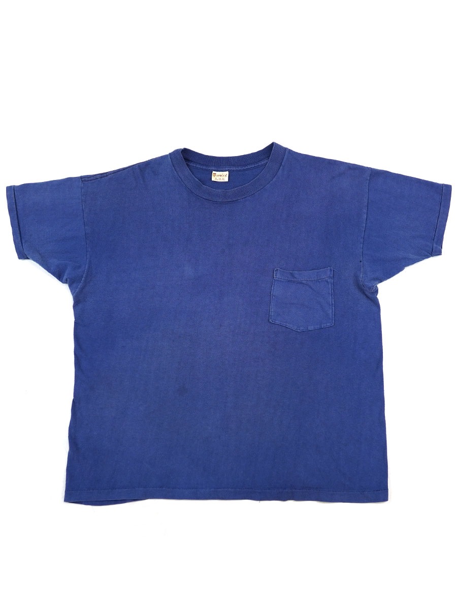 70's SPRUCE 100%コットン ポケットTシャツ ネイビーブルー 表記(XL)