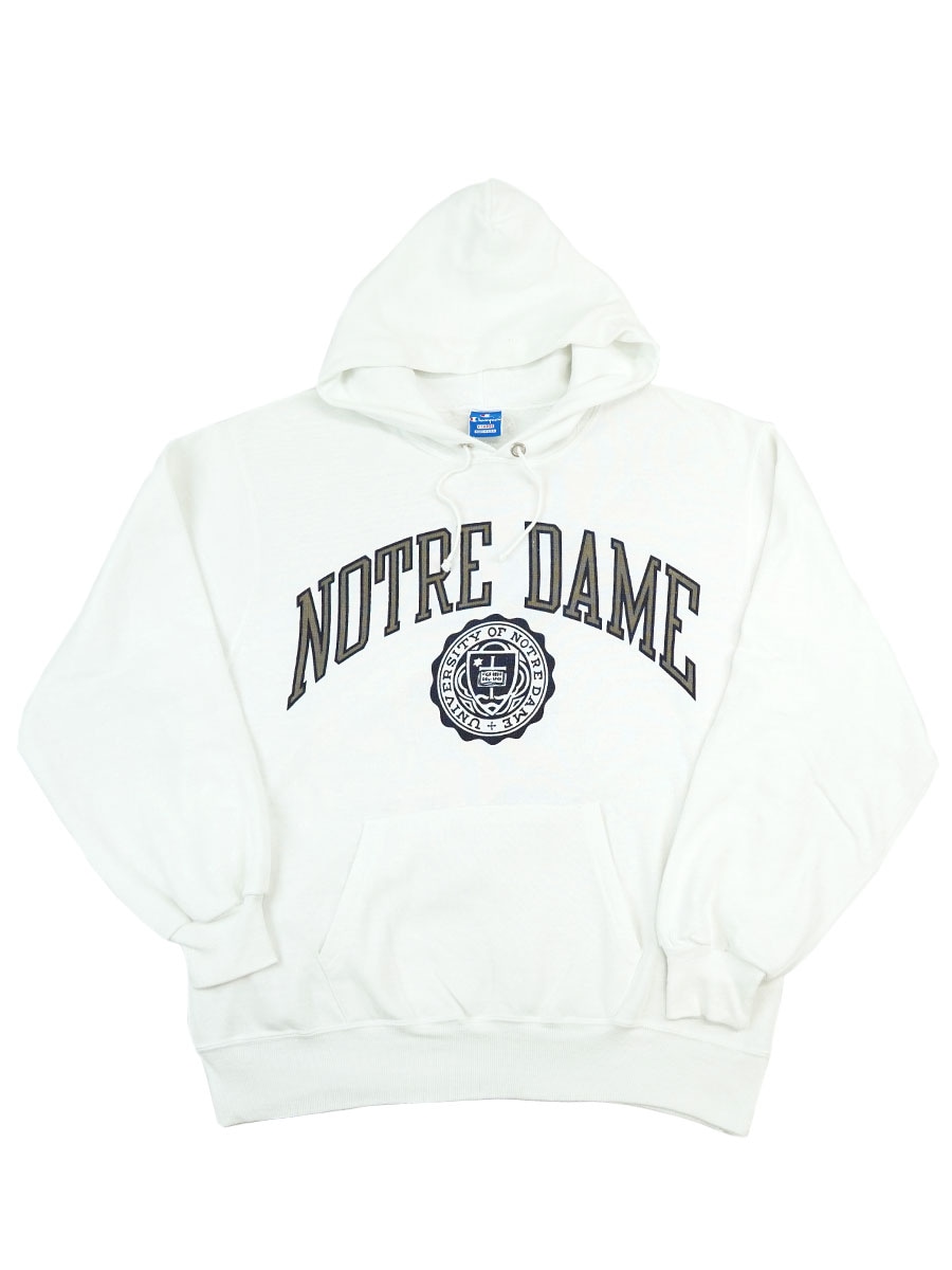 90's 青刺繍タグ チャンピオン ''NOTREDAME'' 染み込み スウェットパーカ 表記(XL) USA製