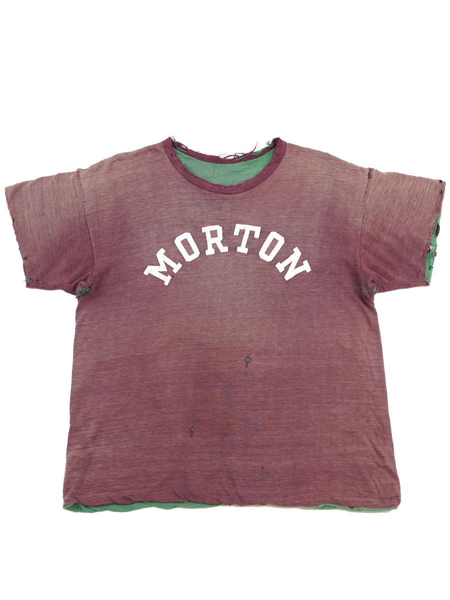 70's～ ''MORTON'' リバーシブルTシャツ 襤褸 実寸(M位)