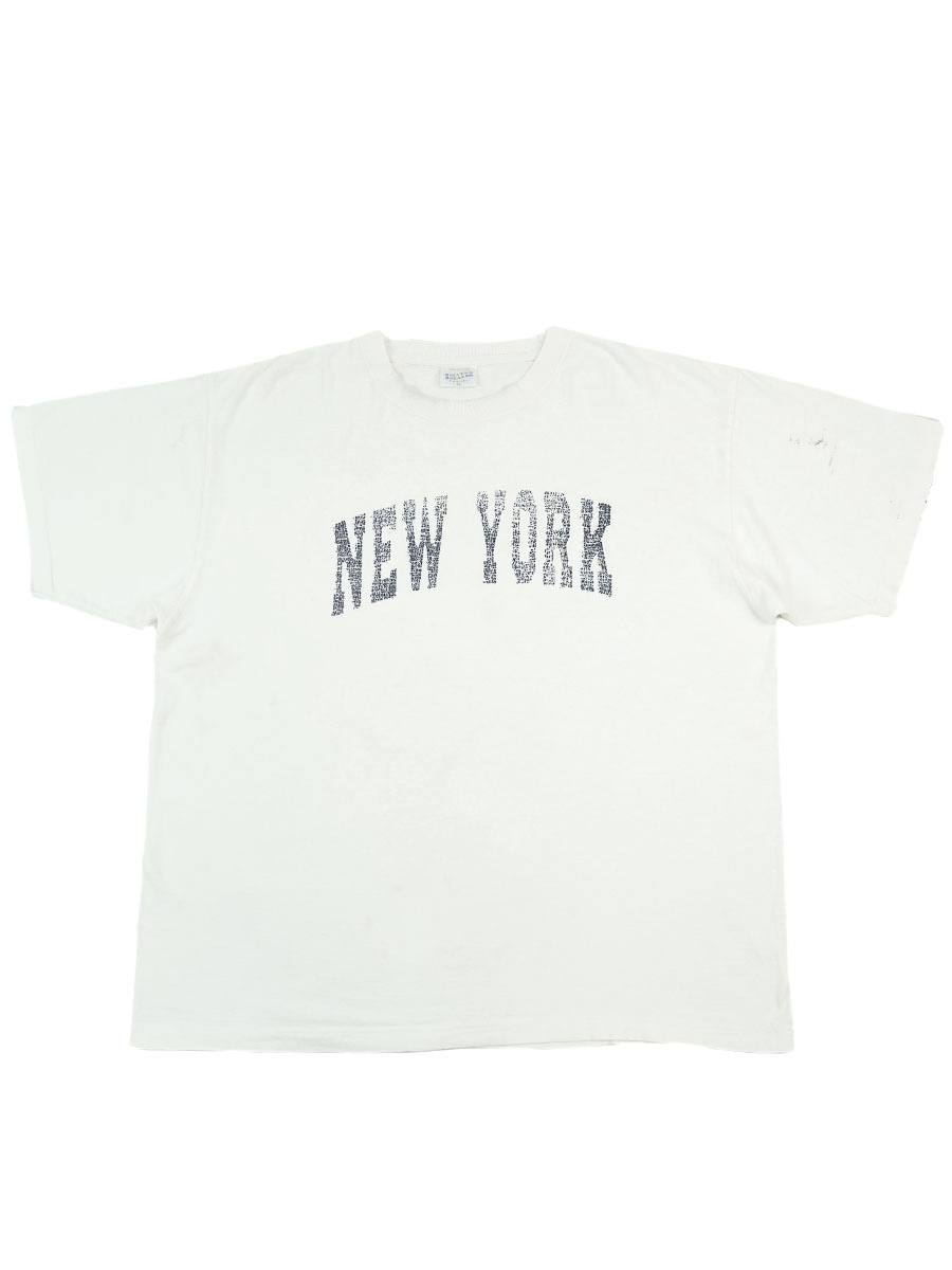 90's～ SEVENSEAS ''NEW YORK'' 100%コットン 白ボディ Tシャツ 表記(XL)