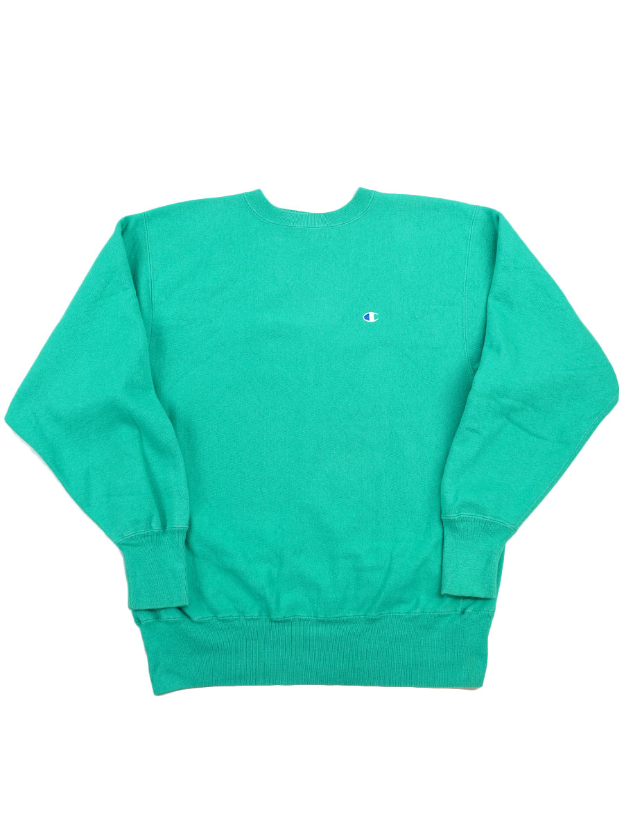 90's 刺繍タグ チャンピオンRW 無地 エメラルドグリーン 表記(XL) USA製