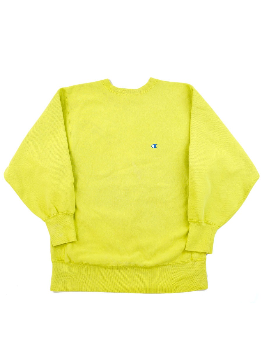 90's 刺繍タグ チャンピオンRW 無地 レアカラー アシッドグリーン 表記(XL) USA製