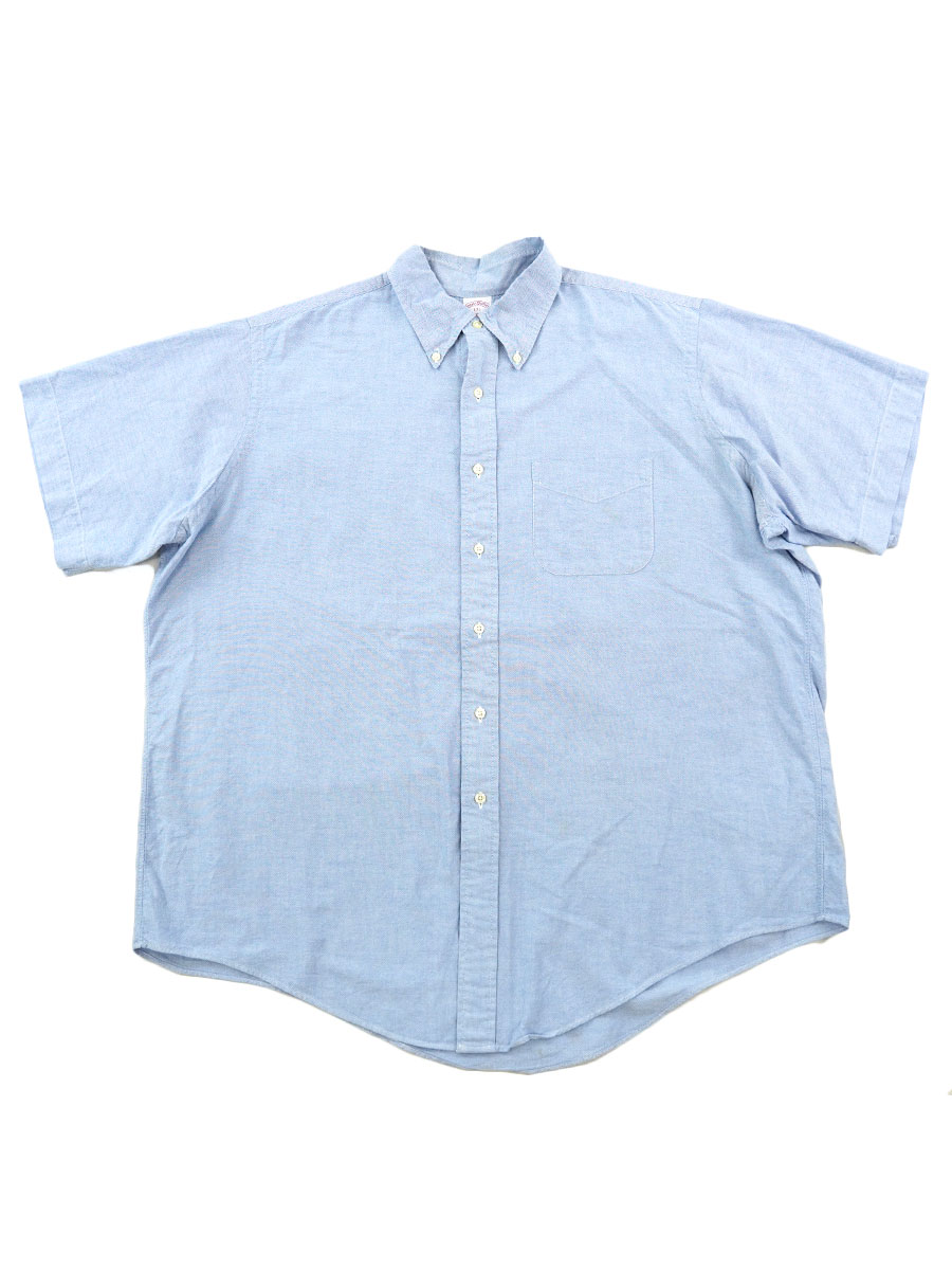 USA製 BROOKS BROTHERS オックスフォード 半袖ボタンダウンシャツ 表記(17 1/2)