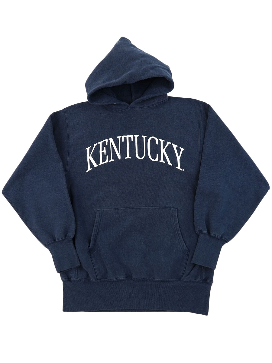 90's 刺繍タグ チャンピオンRWパーカ ''KENTUCKY'' 表記(XL) ネイビー USA製