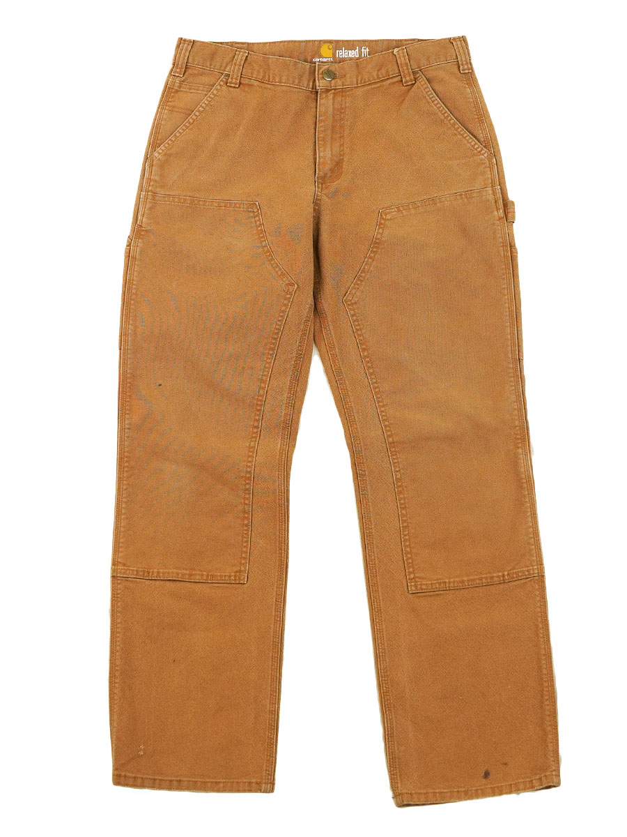 カーハート Wニー RELAXED FIT ダックパンツ BRN 表記(34x32