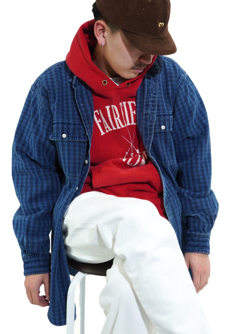 80's プリントタグ チャンピオンRWパーカ ''FAIRFIELD FENCING'' 3段プリント 表記(L) USA製