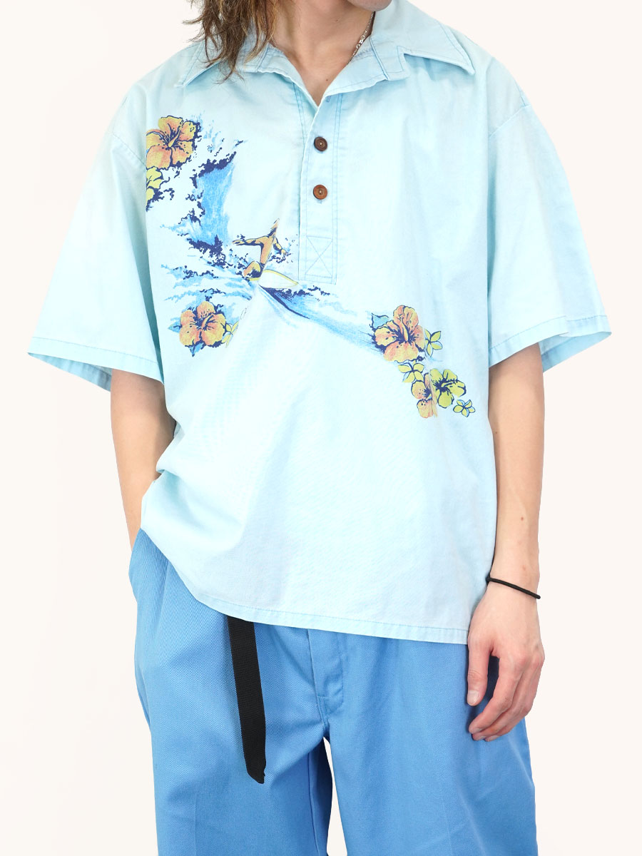 aporo1品 70's～ OP サーフポロシャツ サックスブルー 表記(L) | SOLD | Style