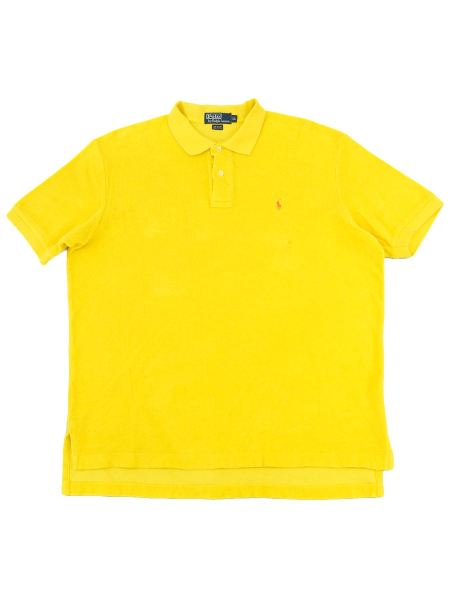 ラルフローレン ワンポイント 半袖 パイルポロシャツ イエロー 表記(XL)