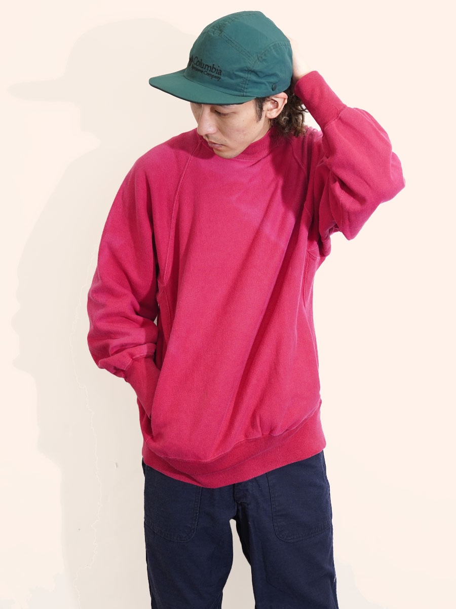 90's チャンピオンRW 無地 ルビーレッド ミドルネック ポケ付き 表記(L) USA製 目なし