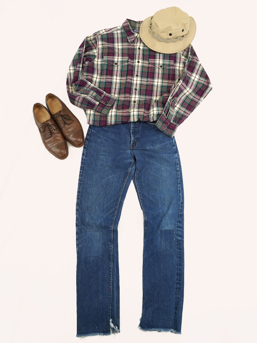 ラルフローレン WOODSMAN WORKSHIRT チェック柄 L/Sシャツ 表記(M)