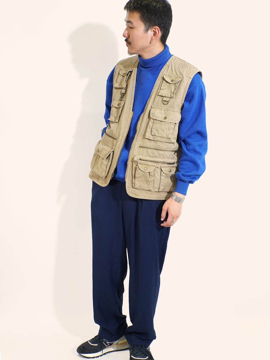 90's RUSSELL ATHLETIC 無地 タートルネックスウェット ブルー 表記(L) USA製