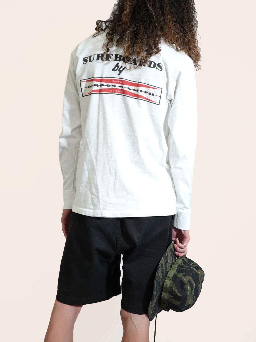 80's～ ONEITA ''GORDON AND SMITH'' サーフ 両面プリント ロングスリーブTシャツ 表記(M) USA製