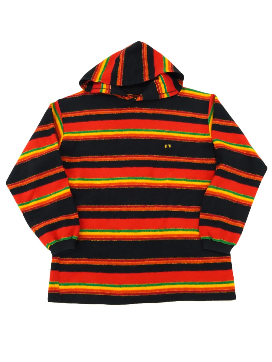 80's HANG TEN エスニックボーダー フリースパーカー 表記(L) USA製