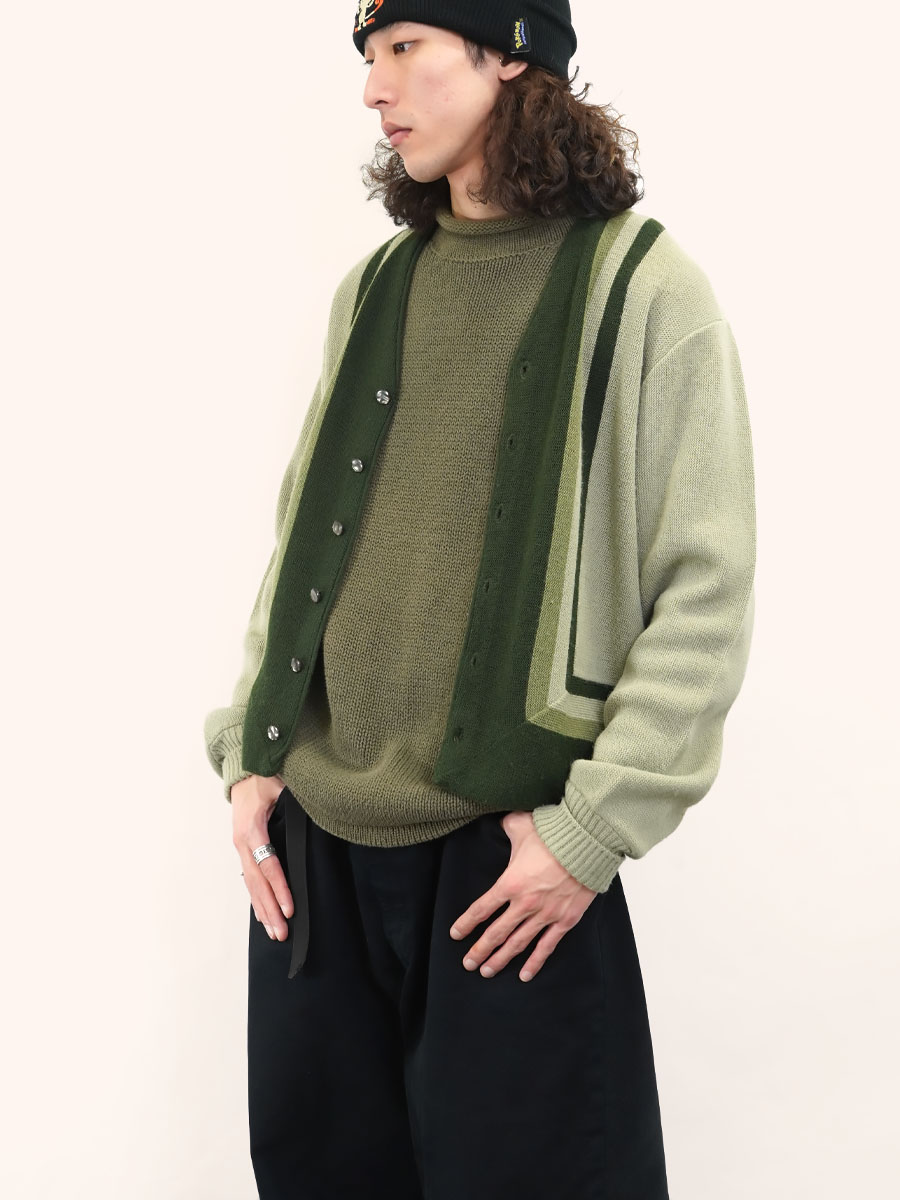 90's OLD GAP 100%コットン ボトルネックセーター オリーブドラブ 表記(S)