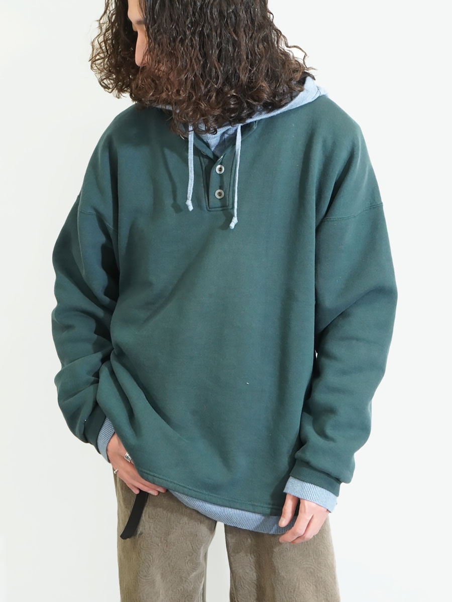 90's RUSSELL ATHLETIC ヘンリーネック 無地スウェット 表記(L) USA製