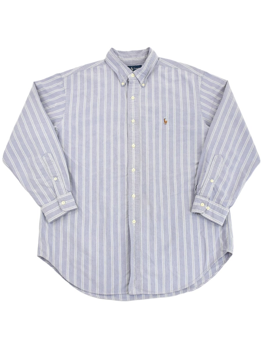 ラルフローレン ''CLASSIC FIT'' ランダムストライプ 100%コットン ボタンダウンシャツ 表記(17 32/33)