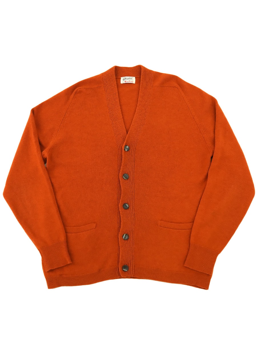 60's～ Robinson's by Alan Paine ウールカーディガン オレンジブラウン 実寸(M位)