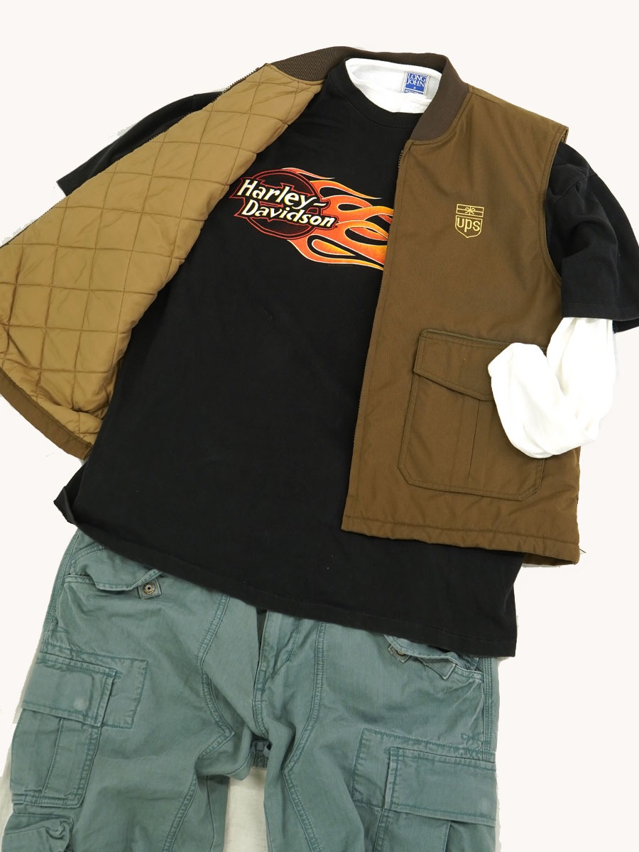 00's H-D ハーレーダヴィッドソン ファイヤーロゴ 両面プリント Tシャツ 表記(XL) USA製