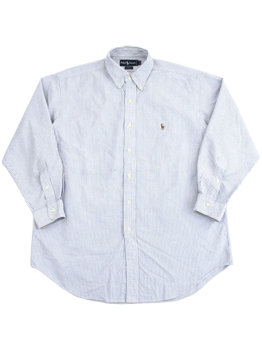 ラルフローレン ''YARMOUTH'' ストライプ柄 100%コットン ボタンダウンシャツ 表記(16-33)