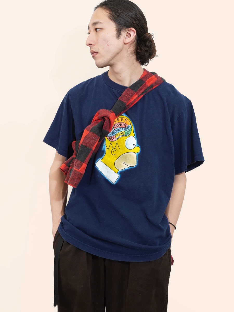 00's Changes ホーマー・シンプソン ''Brain'' Tシャツ ネイビー 表記(L) USA製