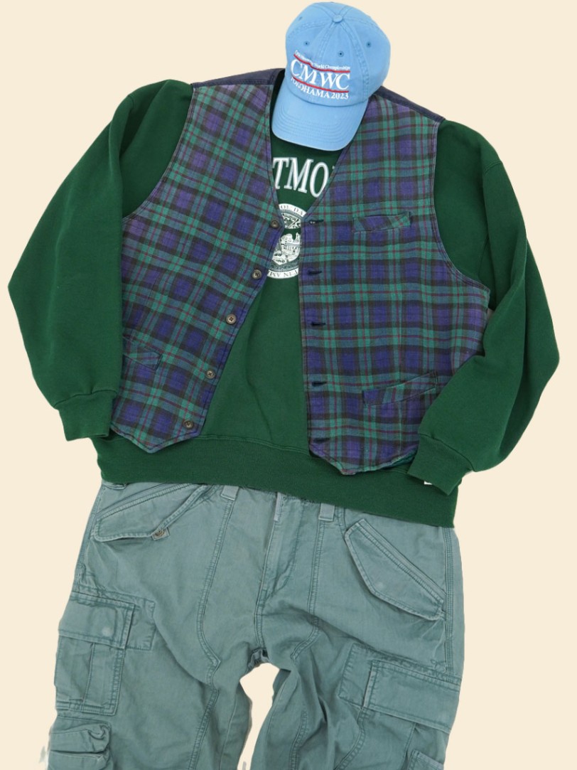 90's OLD GAP 切り替え 裏キルティングベスト 実寸(L位)