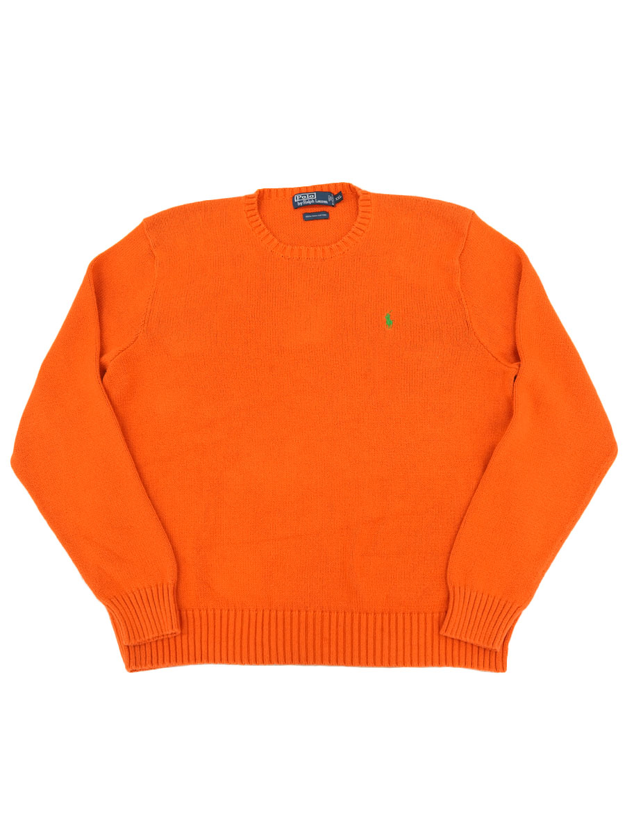 ラルフローレン ポニーマーク ワンポイント コットンニット 表記(XXL) エルメスオレンジ