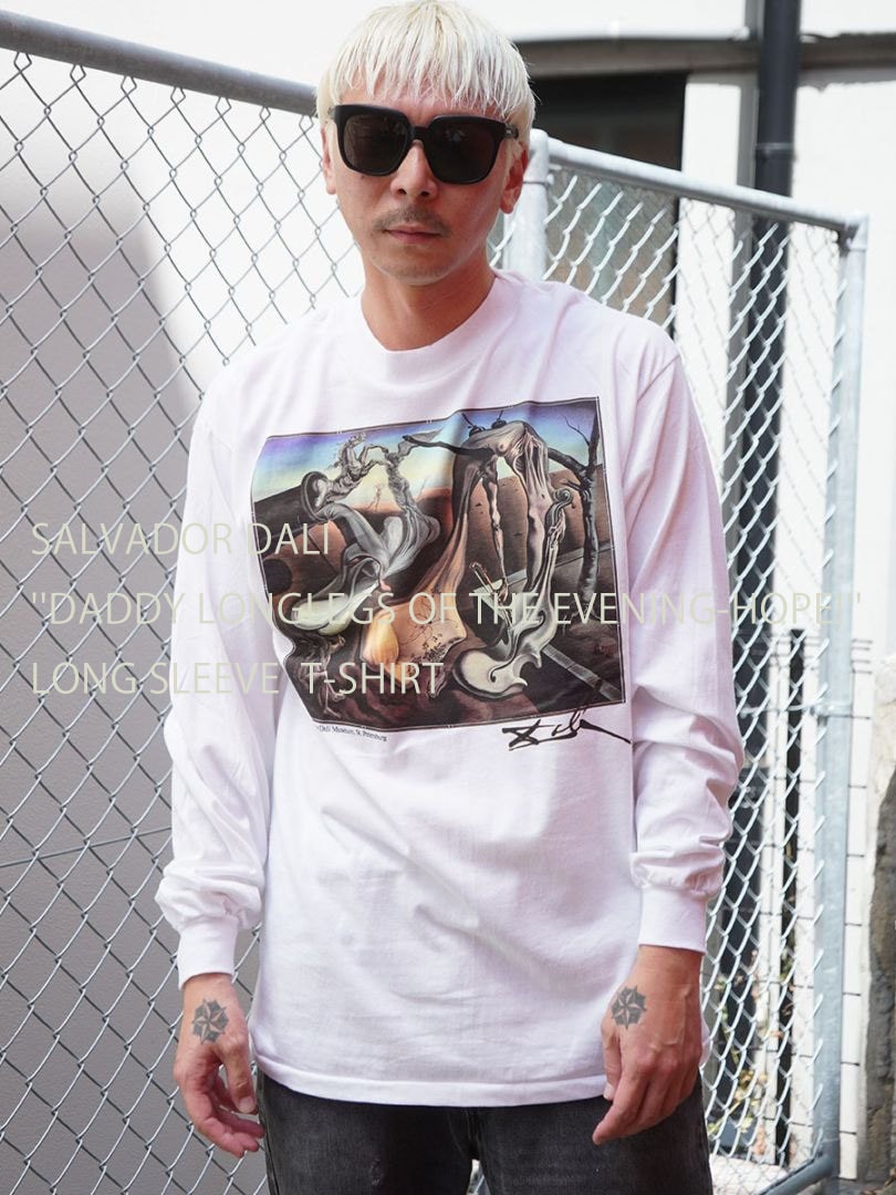 90's Hanes SALVADOR DALI ''DADDY LONGLEGS OF THE EVENING-HOPE!'' L/S Tシャツ 白 NOS