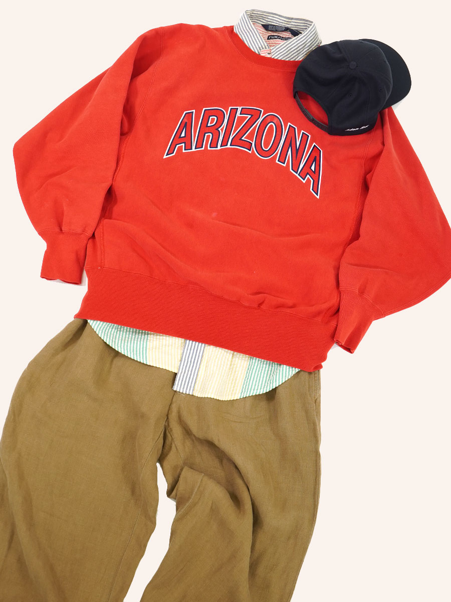 90's 刺繍タグ チャンピオンRW ''ARIZONA'' レッド 表記(XL) USA製
