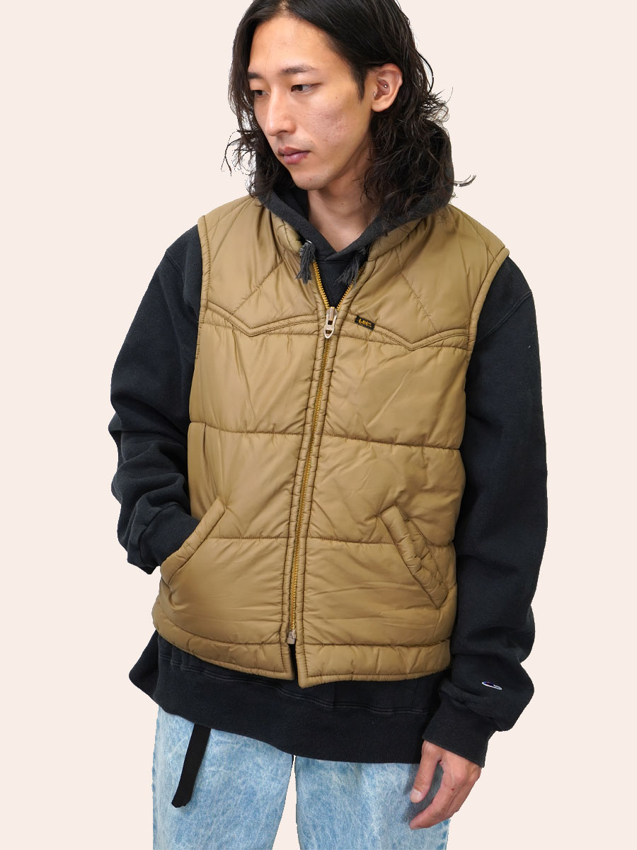 70's Lee STORM RIDER 中綿ベスト カーキ 表記(M) ASIS